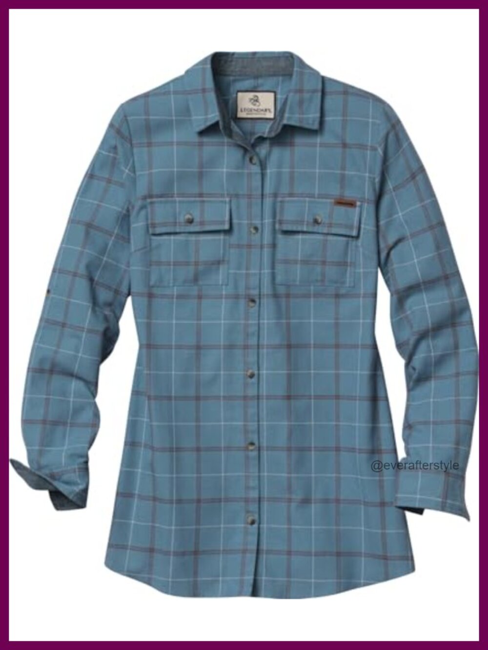 Women's Plaid Flannel Button-Down Shirt Long Sleeve Fitted Collared